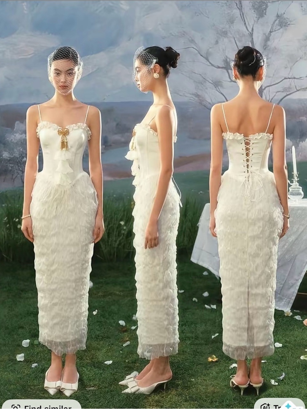 LaceMade Women’s Holy Confession corset dress Size Small Ivory White NEW - Picture 2 of 15